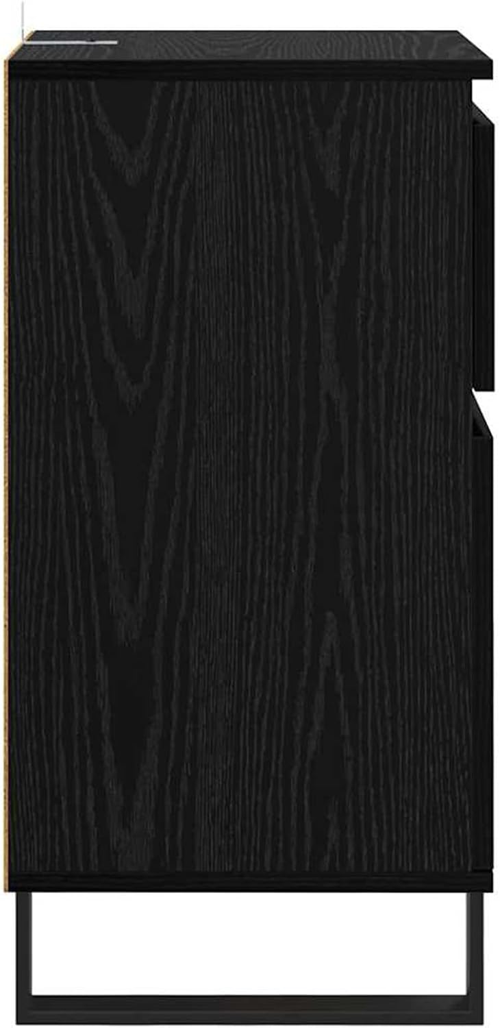 Homgoday Sideboard Schwarze Eiche 35 x 40 x 70 cm Holzwerkstoff Anrichte Model881770