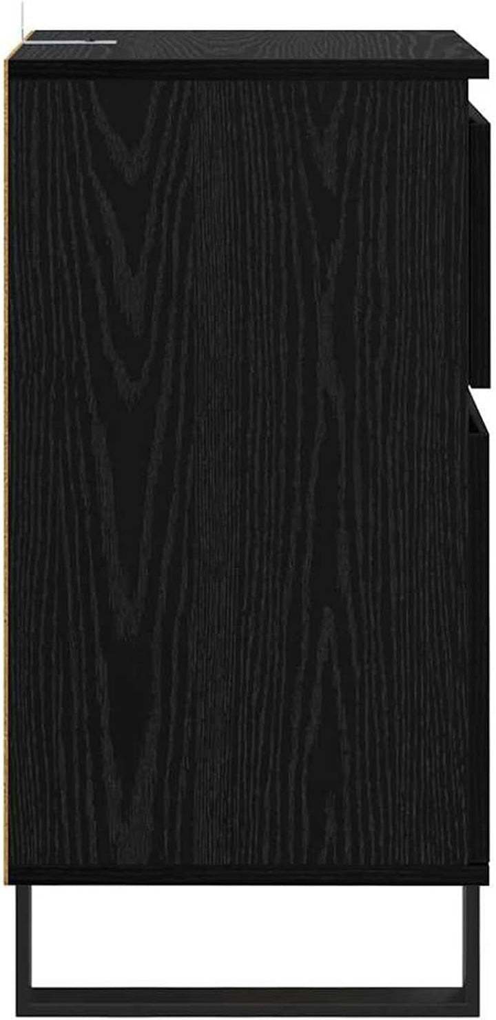 Homgoday Sideboard Schwarze Eiche 35 x 40 x 70 cm Holzwerkstoff Anrichte Model881770