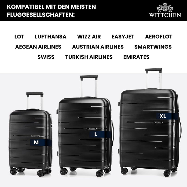 WITTCHEN ARCO Line | Mittelgrosser Koffer Reisetasche | Leichtes Gepäck Polypropylen TSA-Schloss Tel