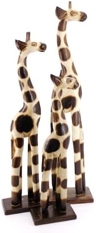 3 er Set 100cm 30cm 20cm Holz Holzgiraffen Familie Holzgiraffe Giraffe Afrika Stil GH, 3 Er Set 100c