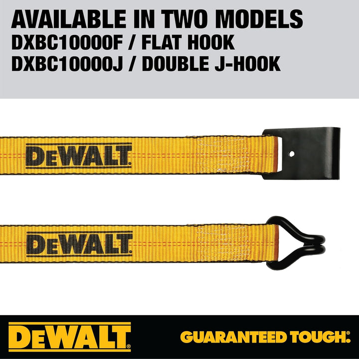 DEWALT DXBC10000J-6PK Spanngurte mit Ratsche, 5,1 x 7,8 cm, mit doppelten J-Haken, robuster Frachttr