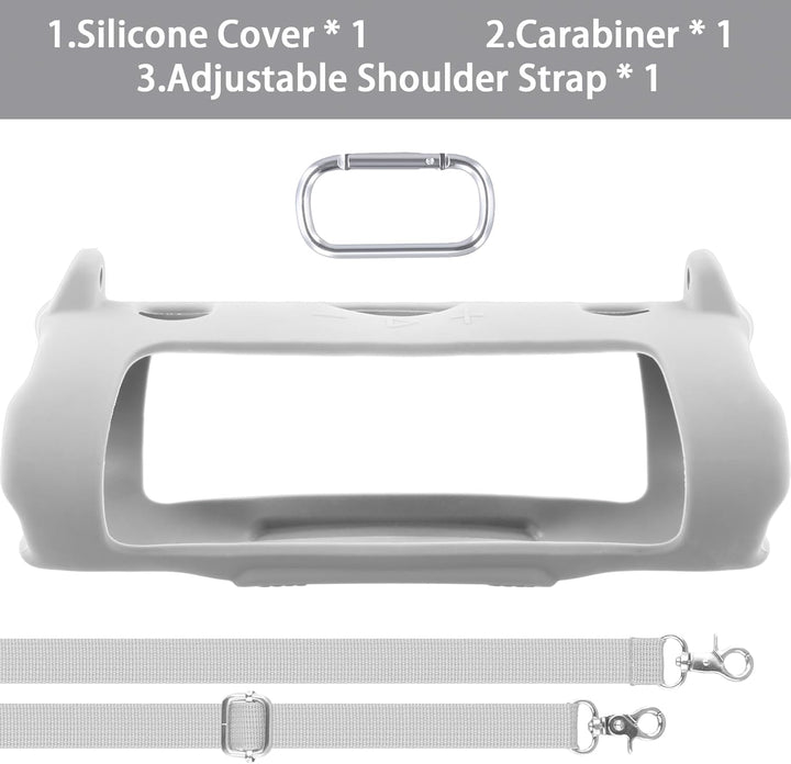 Khanka für JBL Charge 6 Silikon-Schutzhülle mit abnehmbarem Schultergurt & Utility-Haken, Flexible w