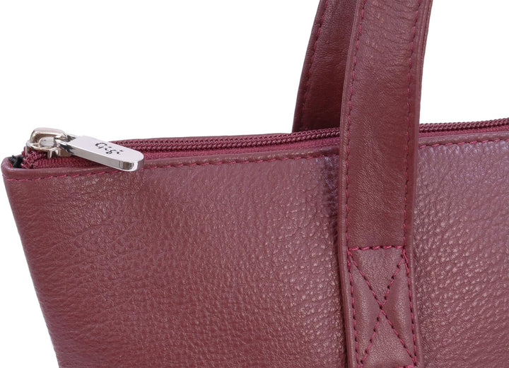 Gigi - Damen Leder Schultertasche - Tote Bag Gross - Handtasche mit Herz Schlüsselring - OTHELLO 910