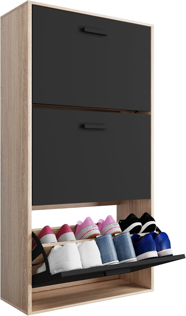 CASABEL Schuhschrank für 18 Paar – grosse Kapazität für den Eingangsbereich – L 60 x T 24 x H 113 cm