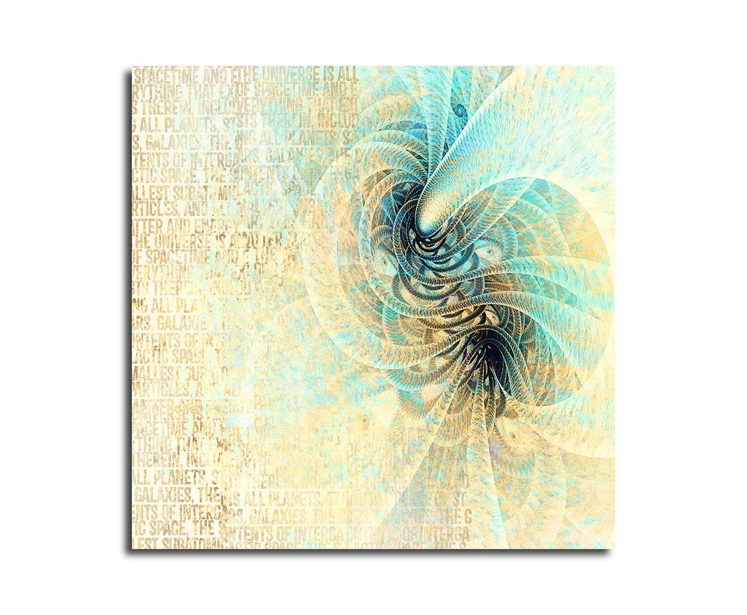 Paul Sinus Art Kunstdruck beige türkis Creme Abstrakt417_60x60cm Leinwandbild - Leise Fantasie ferti