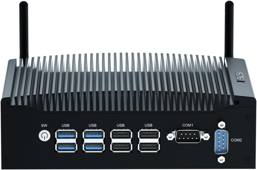 Industrieller Mini-Lüfterlos-PC W 11 Pro, Core i5 1235U, 16GB DDR5 256GB SSD, Dual HD, RJ45 LAN, RS2