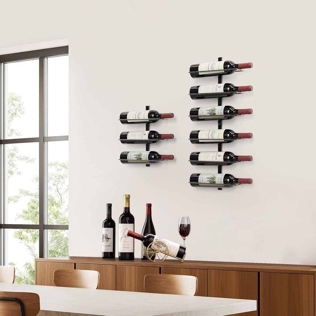 TJ.MOREE Wandmontiertes Weinregal für 9 Flaschen, robuste Metallhalterung für Wein, Champagner und S