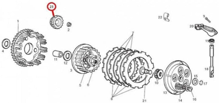 Motodak Ritzel/Getriebe für Derbi Senda Euro3 / Euro4 (Typ OEM 847216)