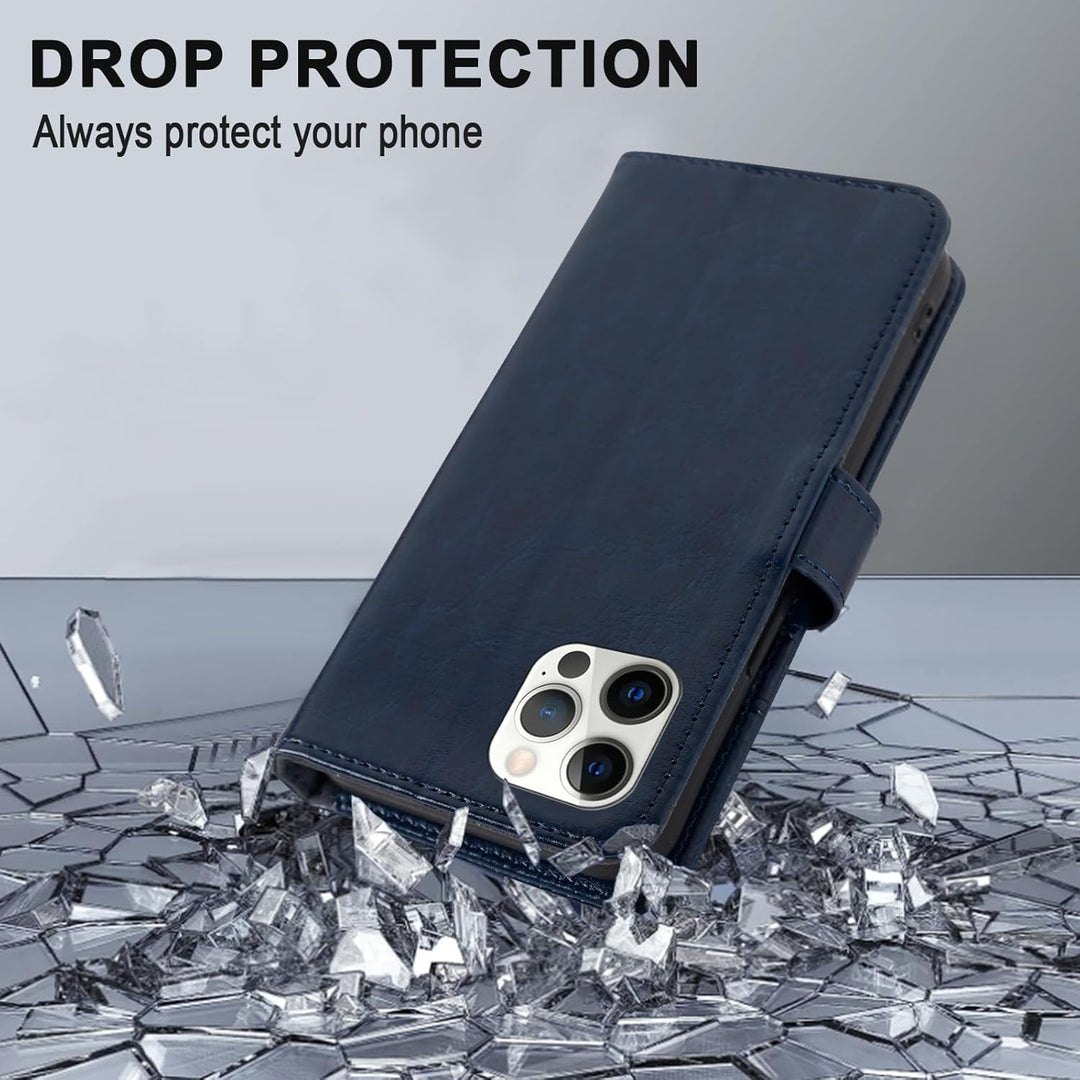 MONASAY Hülle Fit für iPhone 11 Pro Max Handyhülle 6.5 Zoll,[Schutzglas][Kartenfach][Standfunktion][