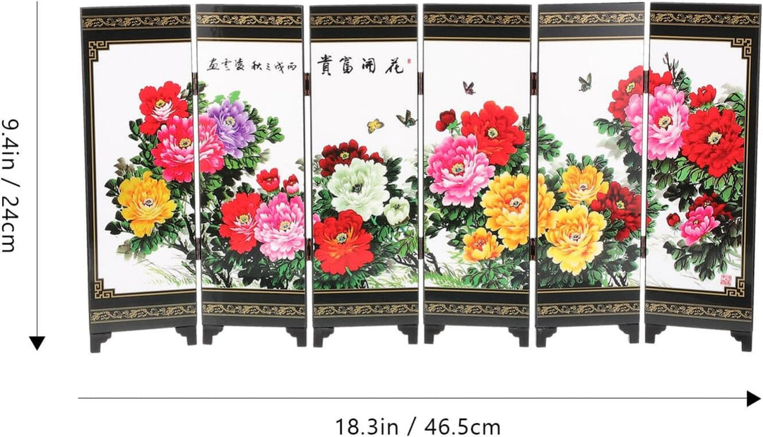 Happyyami Miniatur-Bildschirmteiler Mini Chinesische Antike Malerei Paravents Mini Desktop Paravent