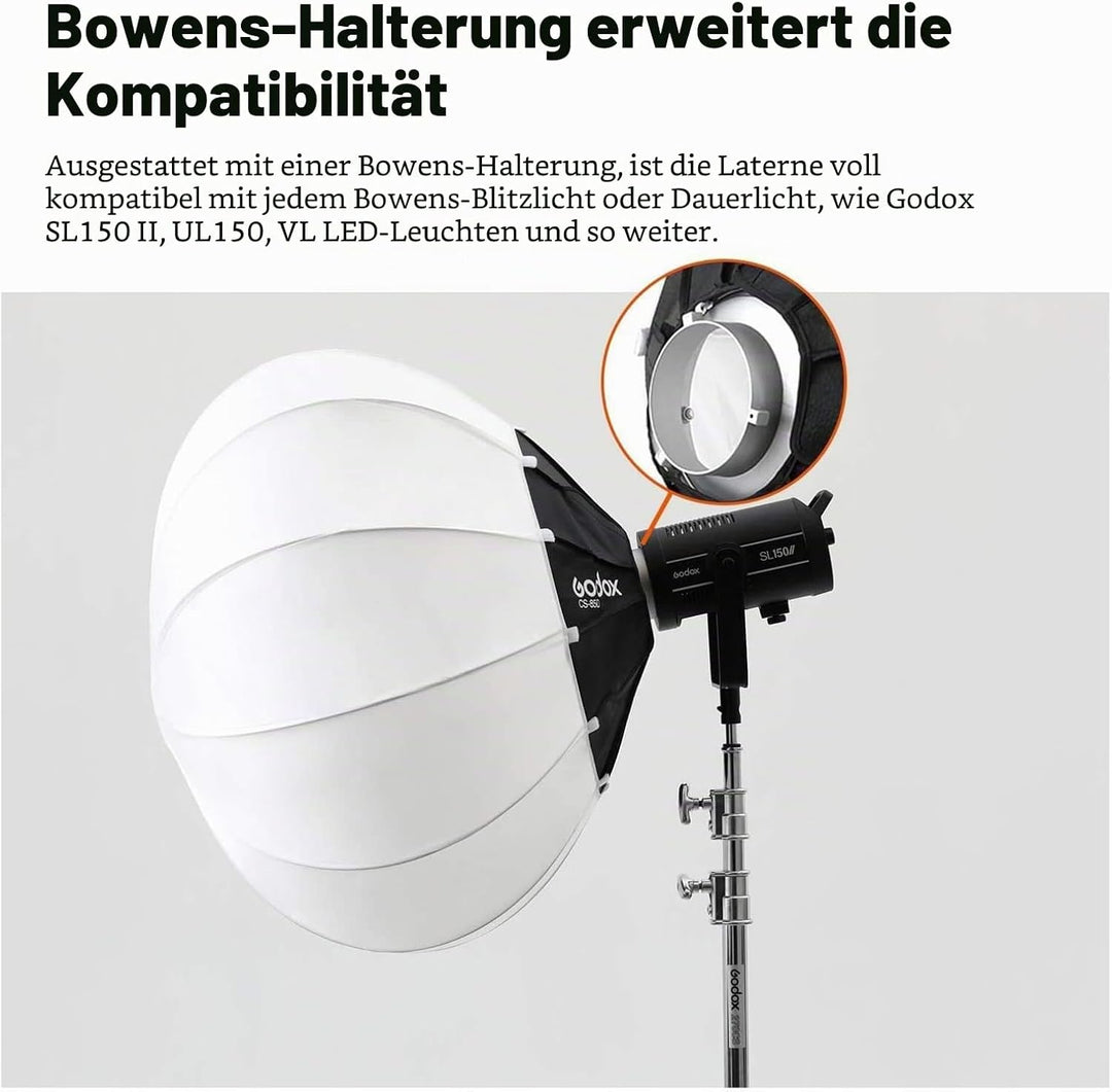 Godox CS-65D Laternen-Softbox 25,6"/65cm Soft Lighting Modifikator für Godox SL-60W SL150W II FV150