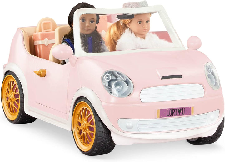 Lori - GEH überall hin! Cabrio-Auto - Hellrosa - Cabrio-Auto für Mini-Puppen - Rosa Fahrzeug für 15