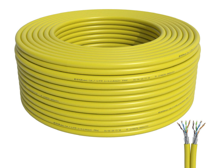 BIGtec CAT 7 Netzwerkkabel Verlegekabel LAN Kabel 150m duplex CAT7 PiMF halogenfrei BauPVO Eca POE g
