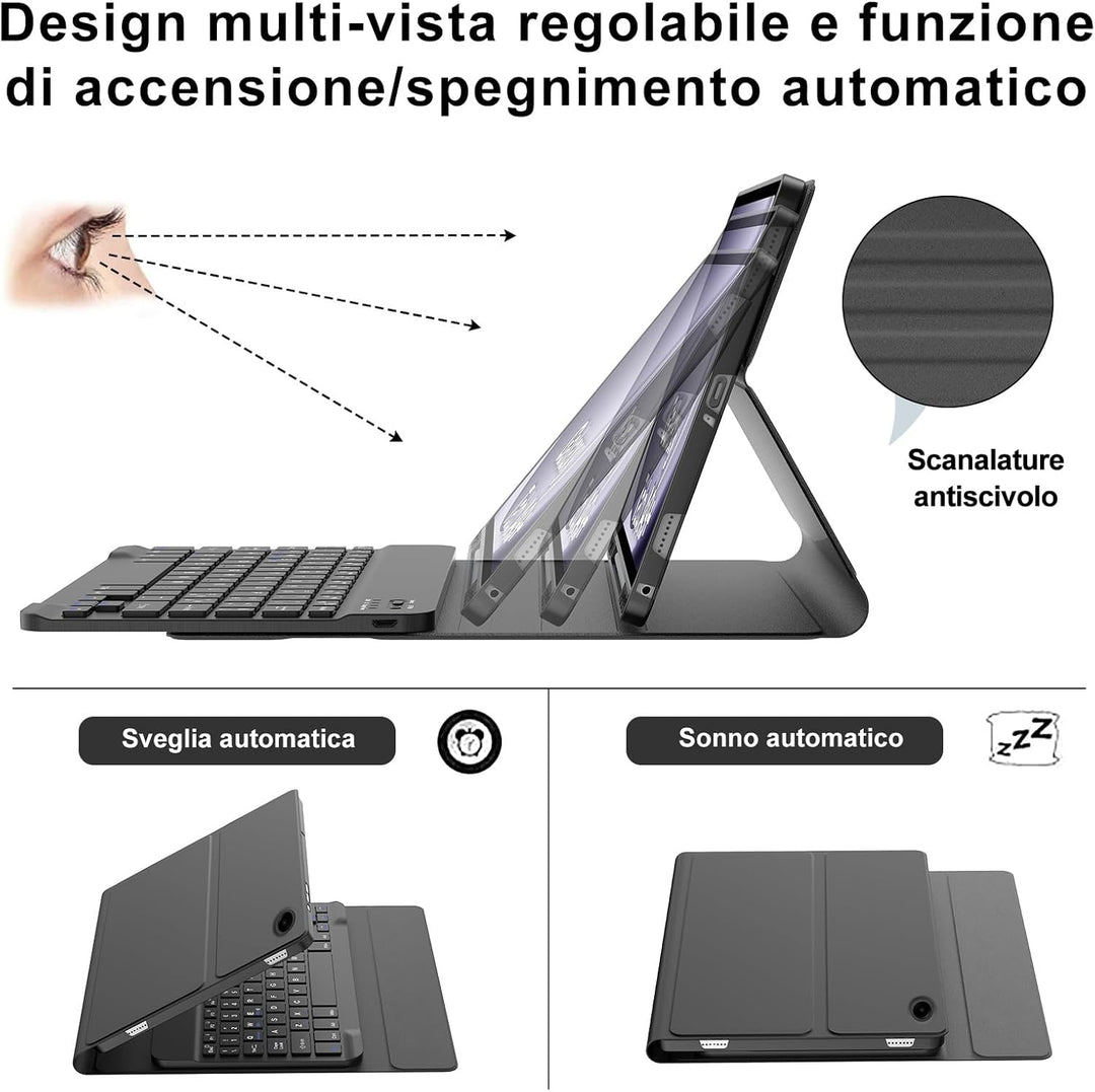 SENGBIRCH Tastaturhülle für Samsung Galaxy Tab A9 Plus 11'' 2023 - QWERTZ Deutsche Tastatur Abnehmba