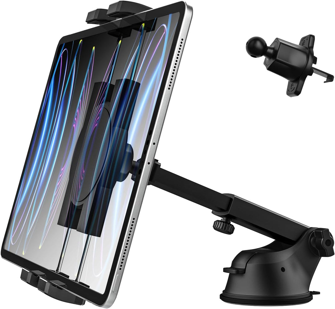 woleyi Universeller Auto Tablet Halter, 3-in-1 Tablet & Handy Autohalterung Armaturenbrett Windschut