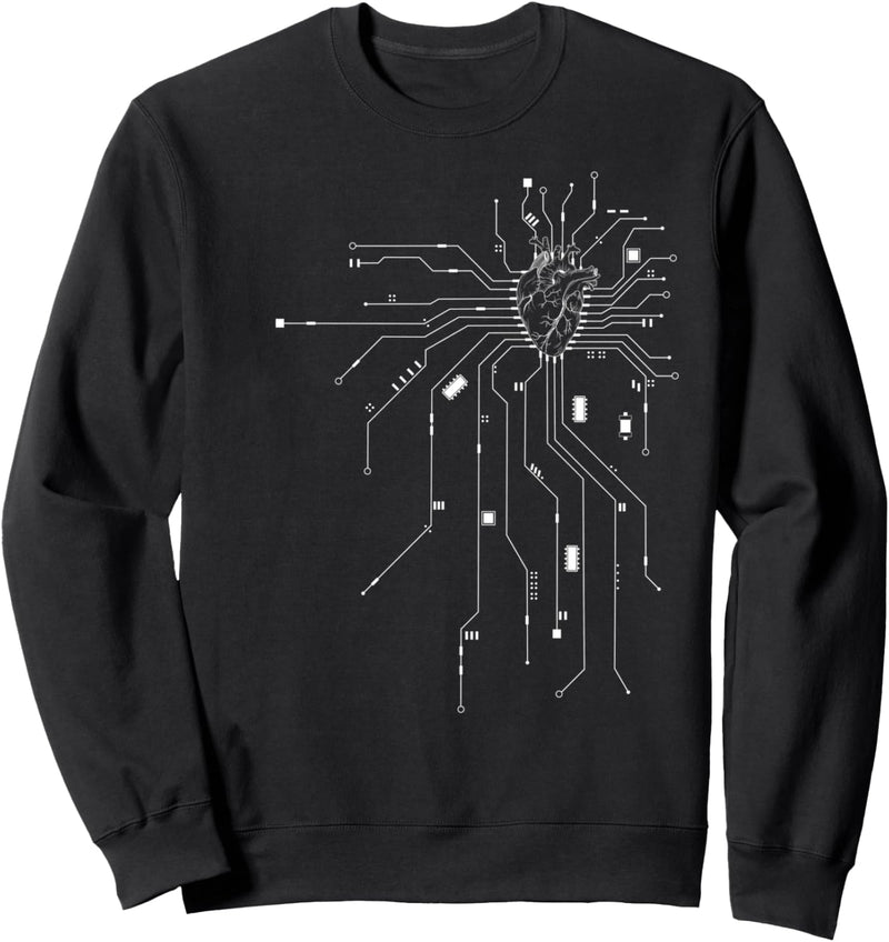 Anatomisches Herz CPU Prozessor Platine Anatomisch Computer Sweatshirt