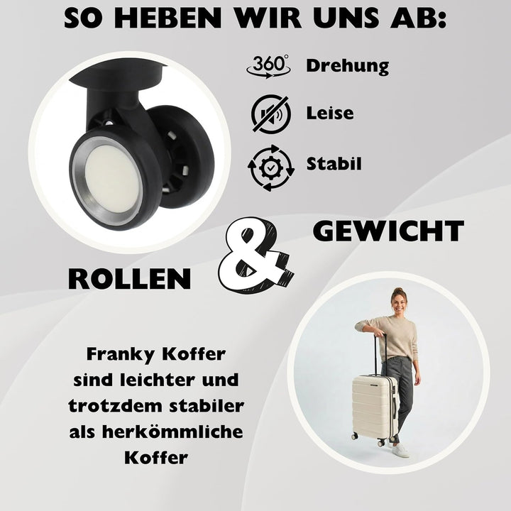 Franky Spinner Handgepäck Hartschalenkoffer mit TSA-Schloss beige