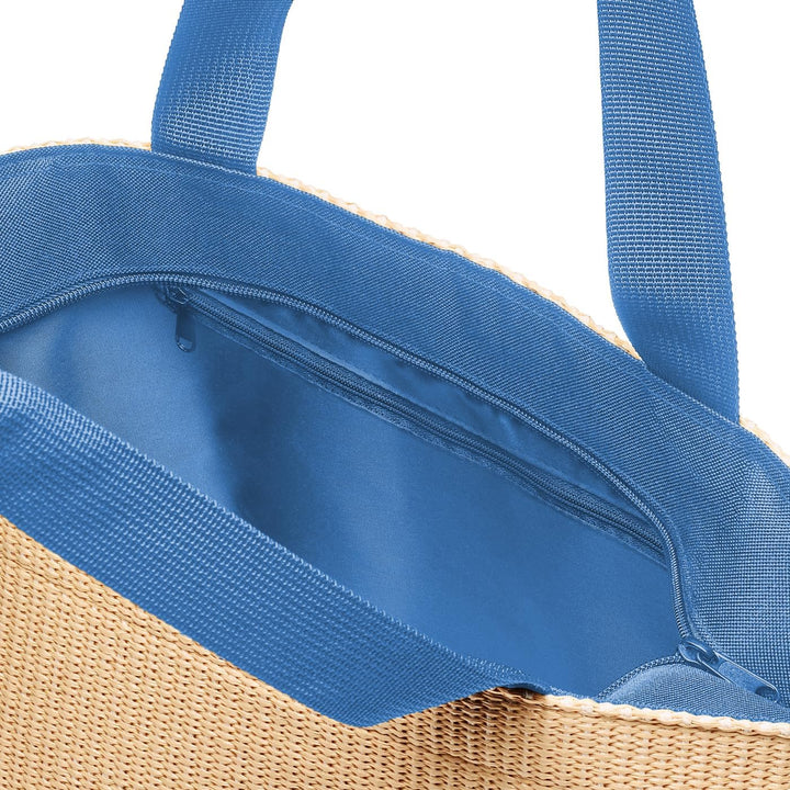 reisenthel shopper M in raffia blue – Geräumige Shopping Bag und edle Handtasche in einem – Aus wass