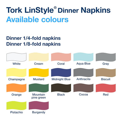 Tork 478711 Linstyle Premium Dinnerservietten Weiss / Servietten stoffähnlich und saugfähig / 1-lagi