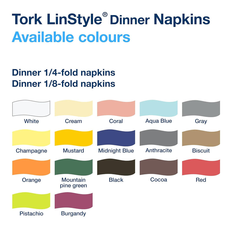 Tork 478711 Linstyle Premium Dinnerservietten Weiss / Servietten stoffähnlich und saugfähig / 1-lagi