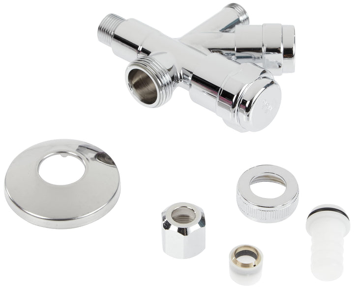 GROHE WAS Kombi-Eckventil verchromt 3/8 Zoll 41070000, 12,4 x 8,4 x 4,6 cm, Silber 12,4 x 8,4 x 4,6