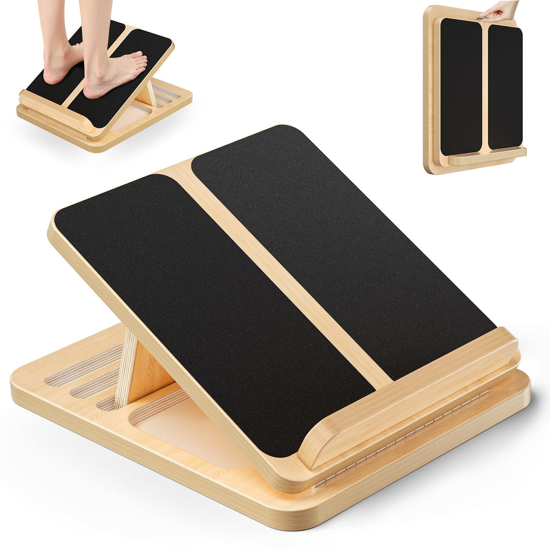Wadendehner, Portable Wooden Slant Board mit Einstellbaren Winkeln, Stretch Board for Wadendehnung,