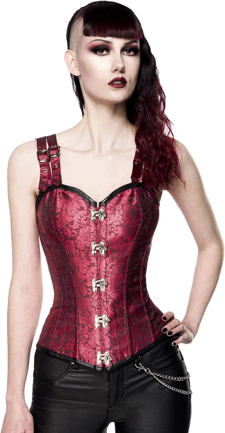 Ocultica Brokat-Corsage Frauen Korsage rot L
