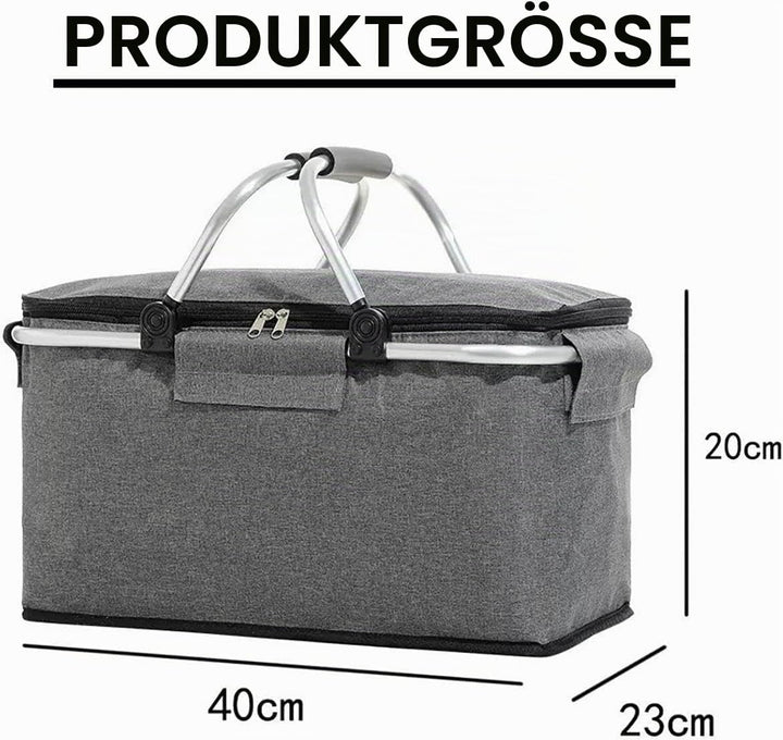 Einkaufskorb Faltbar, Einkaufskorb mit Kühlfunktion, Thermo als Picknickkorb, Tragekorb, für Picknic