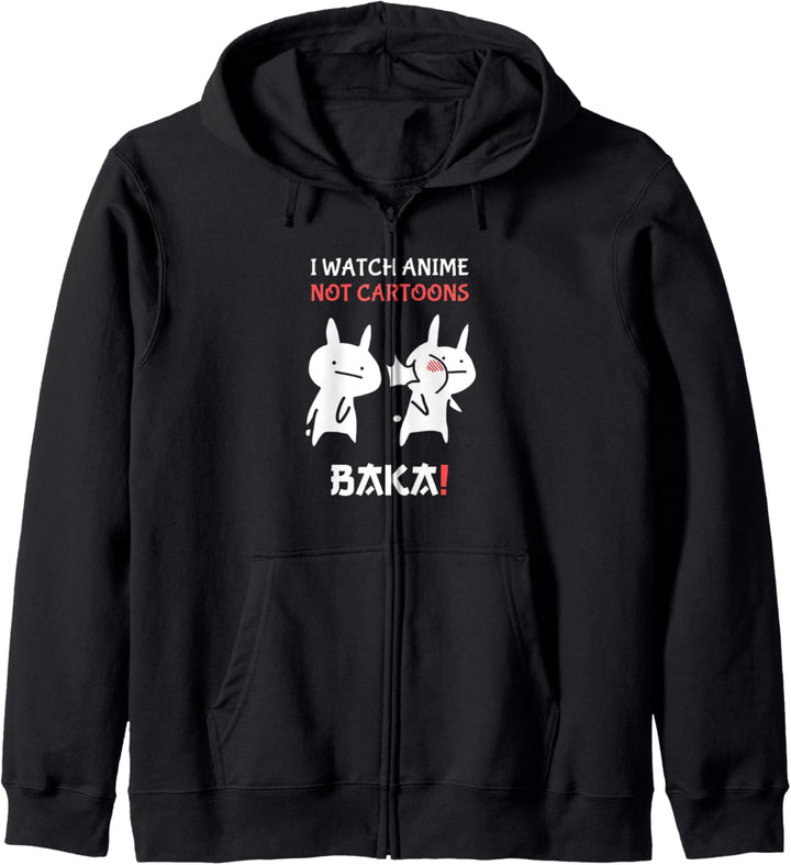 Lustiger japanischer Anime Ich schaue Anime Nicht Cartoons Baka Slap Kapuzenjacke