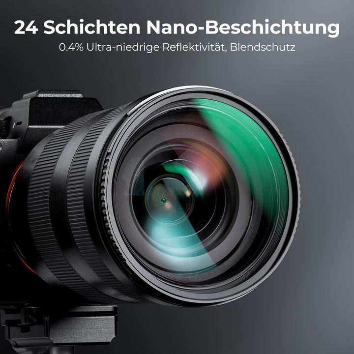 K&F Concept Nano D-Serie ND Filterset 58mm ND8+ND64+ND1000 Filter Neutral Graufilter Set, 58mm