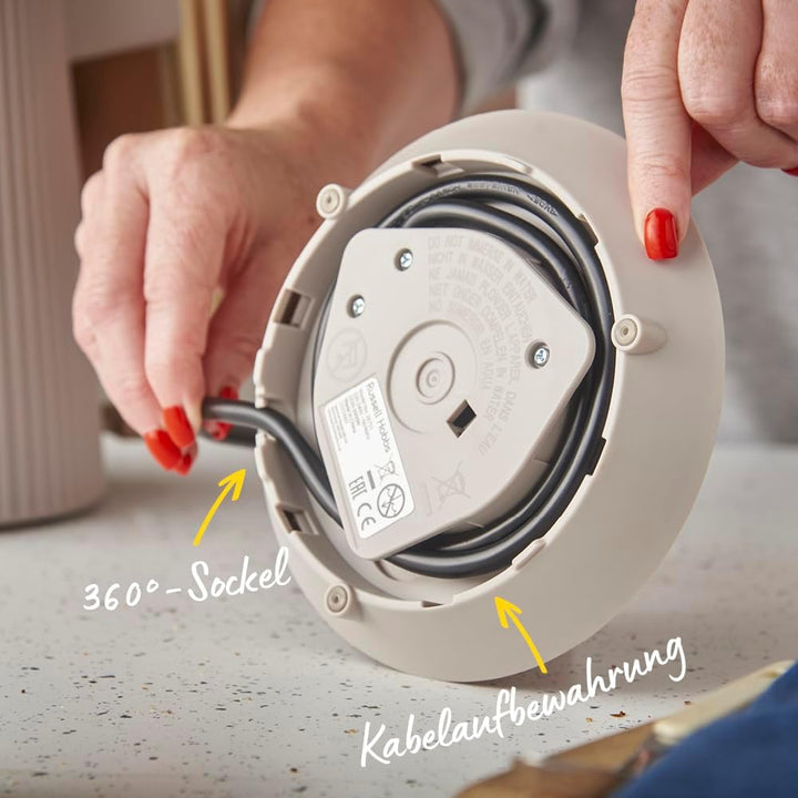 Russell Hobbs Wasserkocher [1,7L, 2400W] Brontë Stone (Mattes Design, Goldakzente, Ausgusstülle, Was