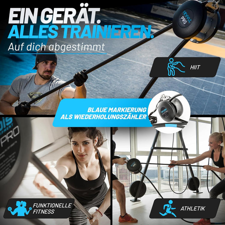 aerobis® revvll PRO | Endlos Seil Trainer | Variabler Widerstand, platzsparend, leicht | Klettertrai