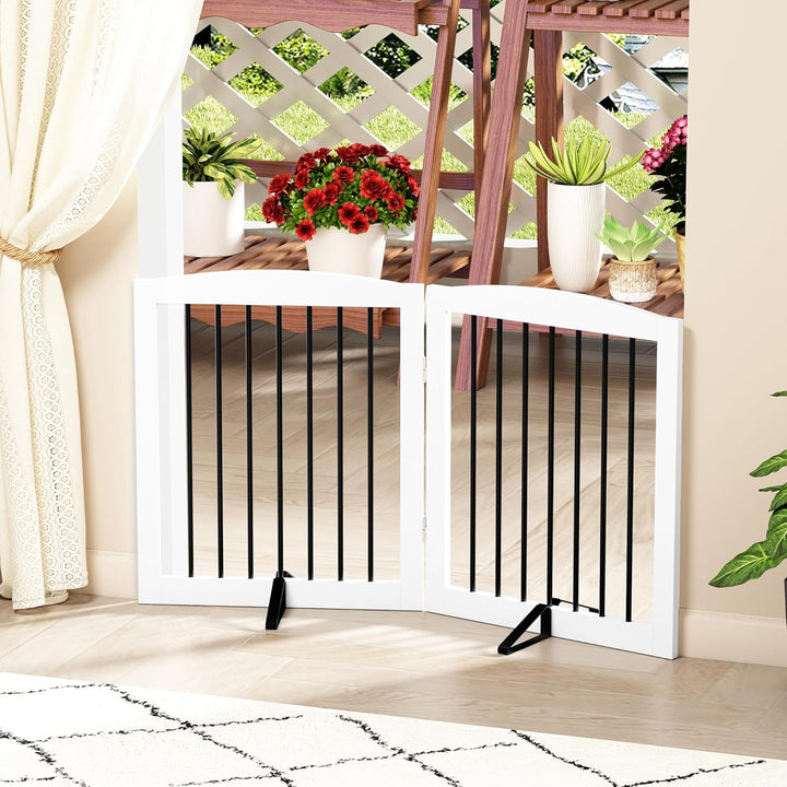 Absperrgitter Hund,Schutzgitter Holz, Freistehendes Hundeabsperrgitter Türgitter Treppengitter Schut