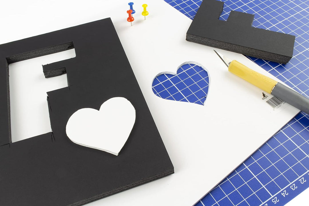 Kangaro Schaumstoffplatte Schwarz 50x70cm - 3mm - 15er Pack - DIY für Handwerk, Präsentation, Modell