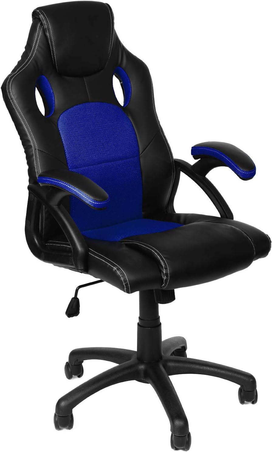 Gamer Stuhl Gaming Schreibtischstuhl Chefsessel Bürostuhl Ergonomisch, Blau, 9 Farbvarianten, gepols