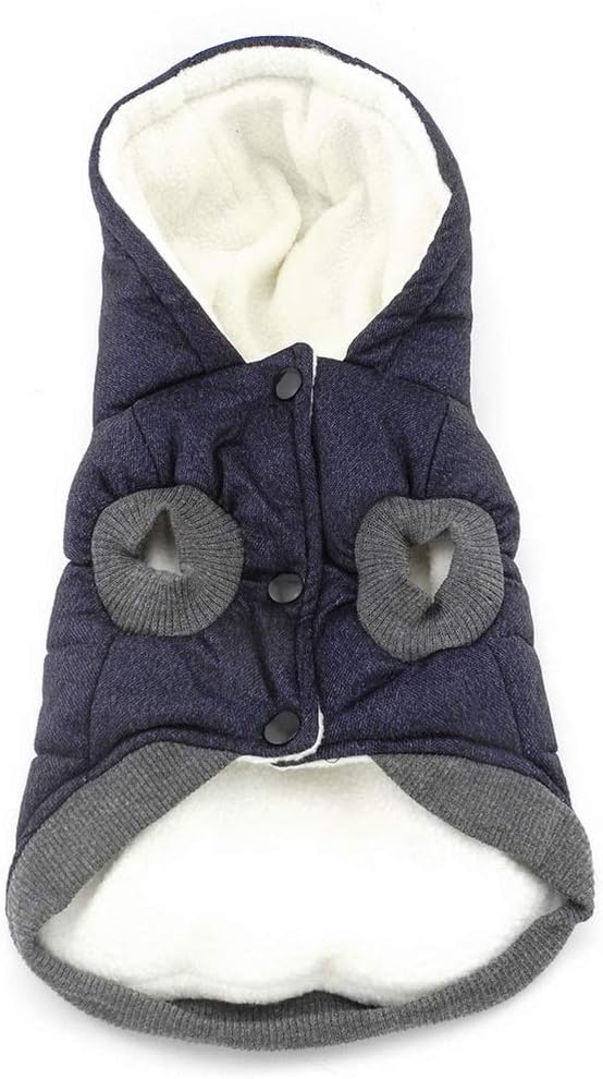 Zunea Hunde Wintermantel für Kleine Hunde Weich Fleece Winterjacken Kapuzenpullis Winddicht Welpenma