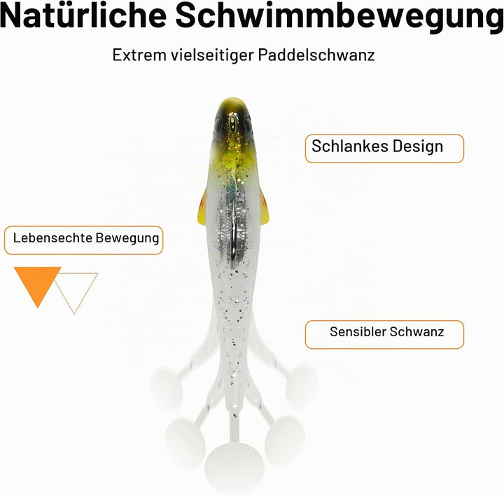 TRUSCEND Gummifische Angelköder für Forelle Zander &amp; Barsch, Kunstköder Angelausrüstung Gummiköder A