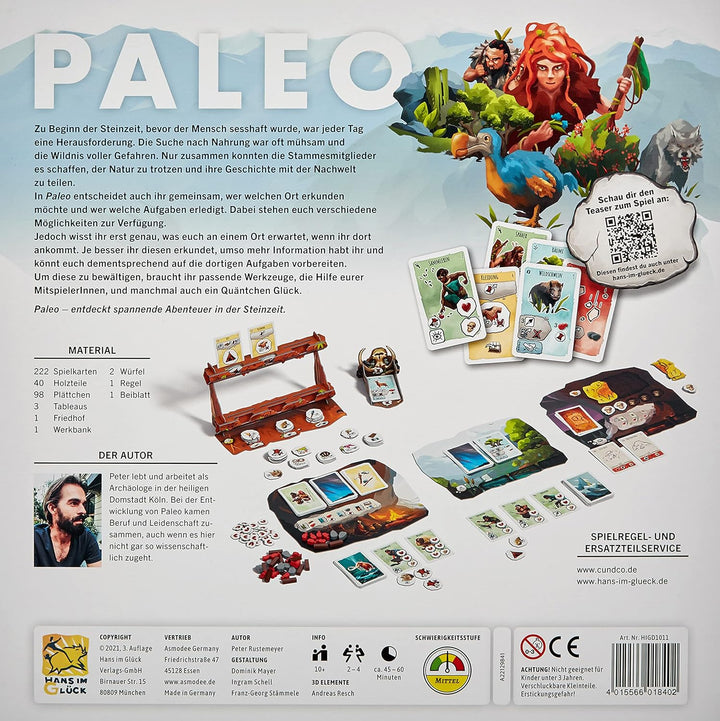 Hans im Glück, Paleo, Grundspiel, Kennerspiel des Jahres 2021, Brettspiel, 2-4 Spieler, Ab 10+ Jahre