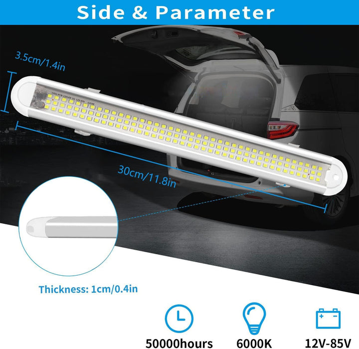 Intckwan (4 Stück) 120 LED Auto Innenbeleuchtung, 12 Volt Led Lampe Wohnmobil, 12v Led Leiste mit Sc
