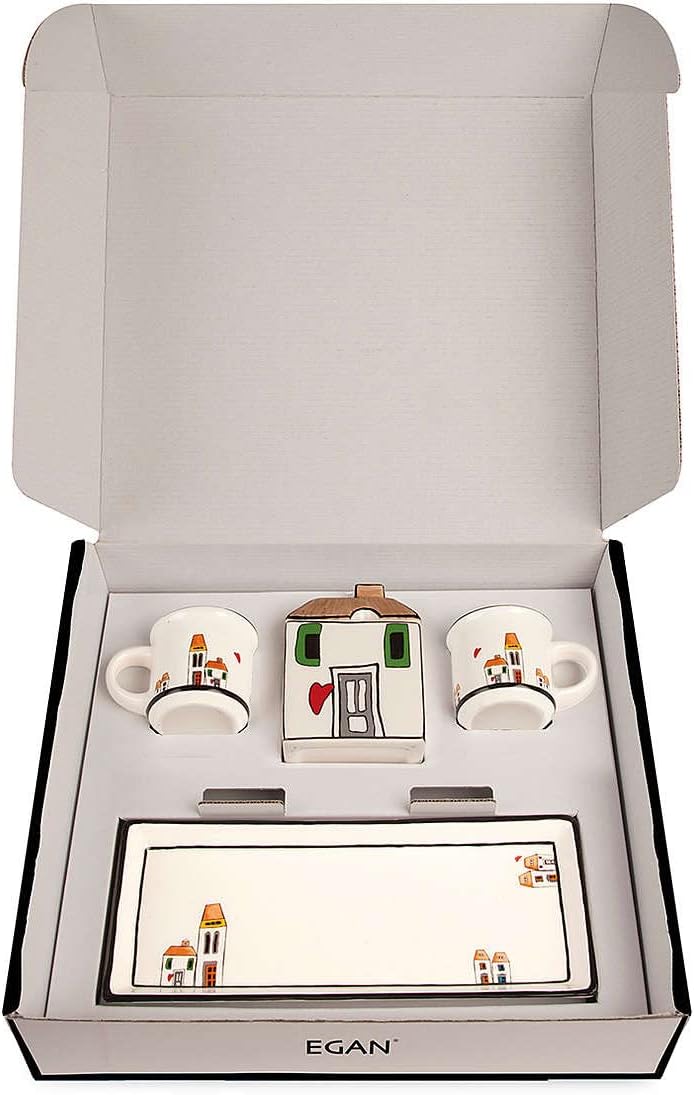 Egan Set Keramik, emailliert, Elfenbeinfarben, Small, Elfenbein