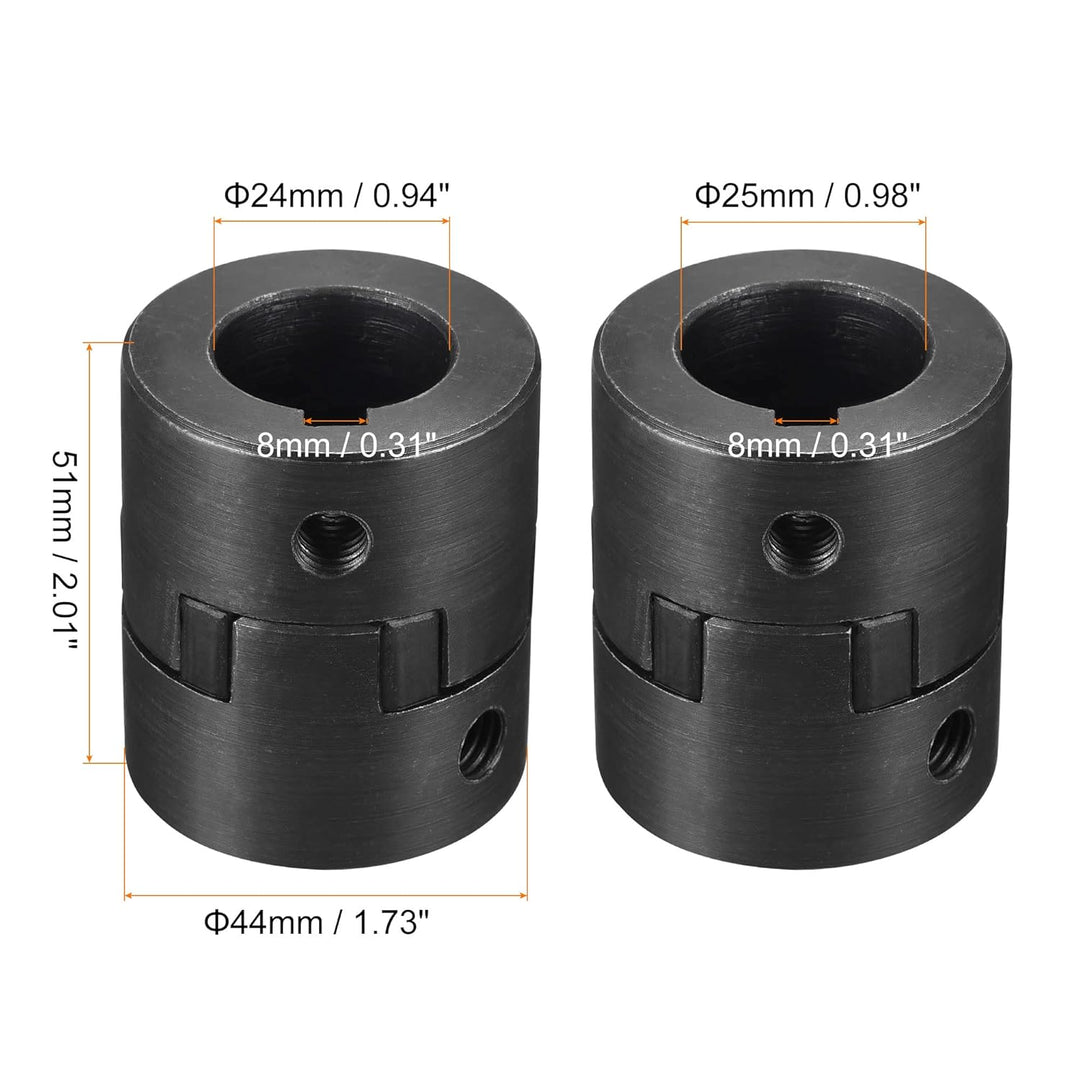 sourcing map Flexible Kupplungswelle 24 mm bis 25 mm 51 mm x 44 mm Motorkupplungsgelenk