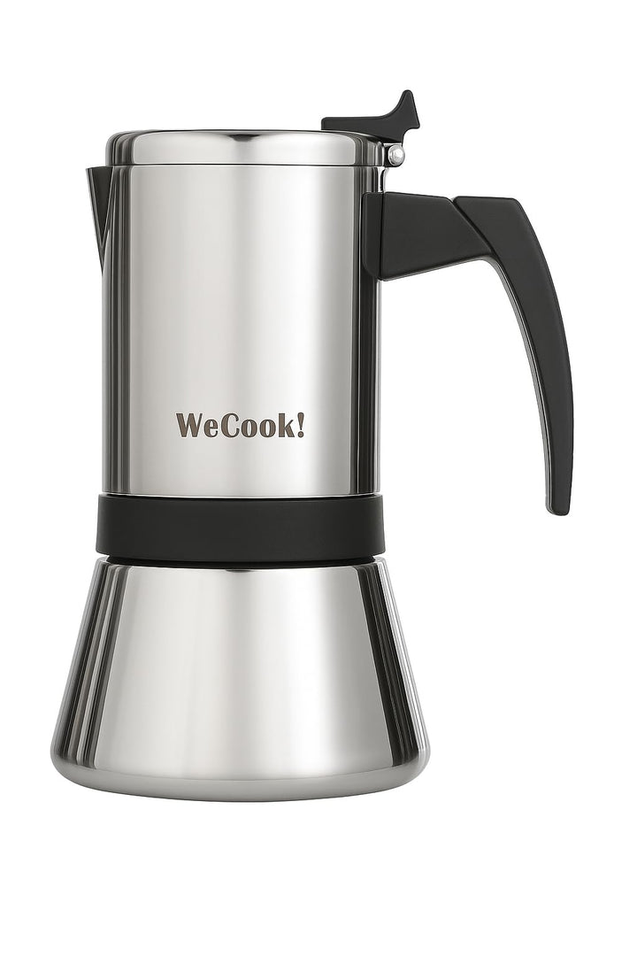 WECOOK! Espressokocher aus Edelstahl 18/10 für Induktion 6 Tassen – Moka/Espresso – ergonomischer So