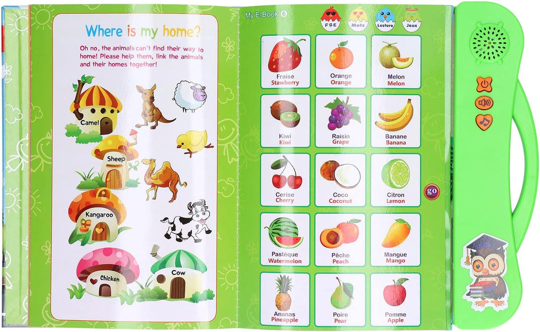 Französisches Klangbuch,englische Kinder, zum Lesen der Musik, interaktives Lernspielzeug, verwendet