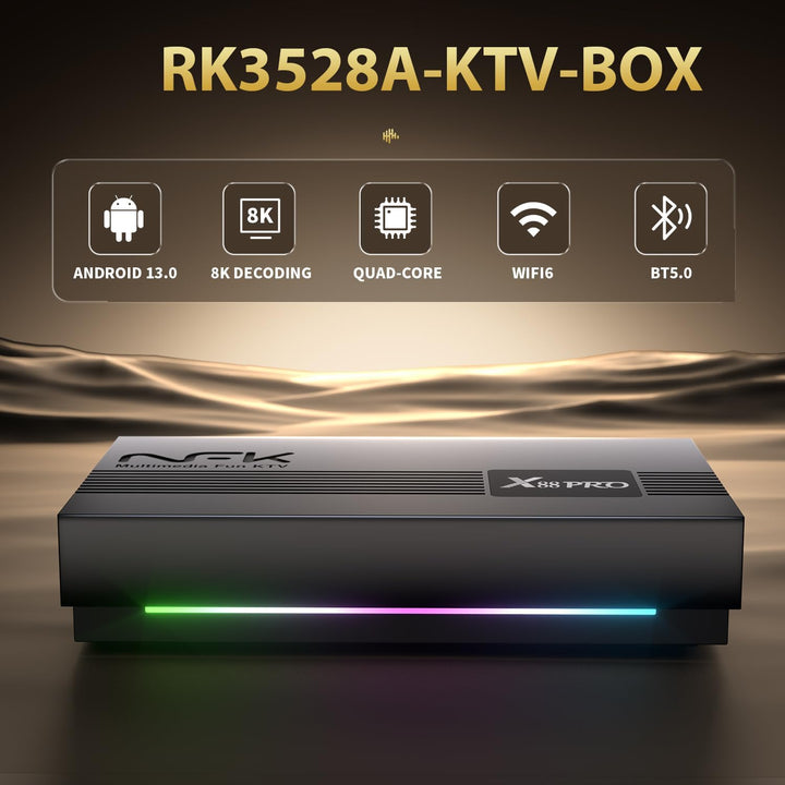 GREVA KTV Box Android 13.0, 8K Smart TV Box Android RK3528 Chipsatz Unterstützung WiFi6 HDR10 BT5.0
