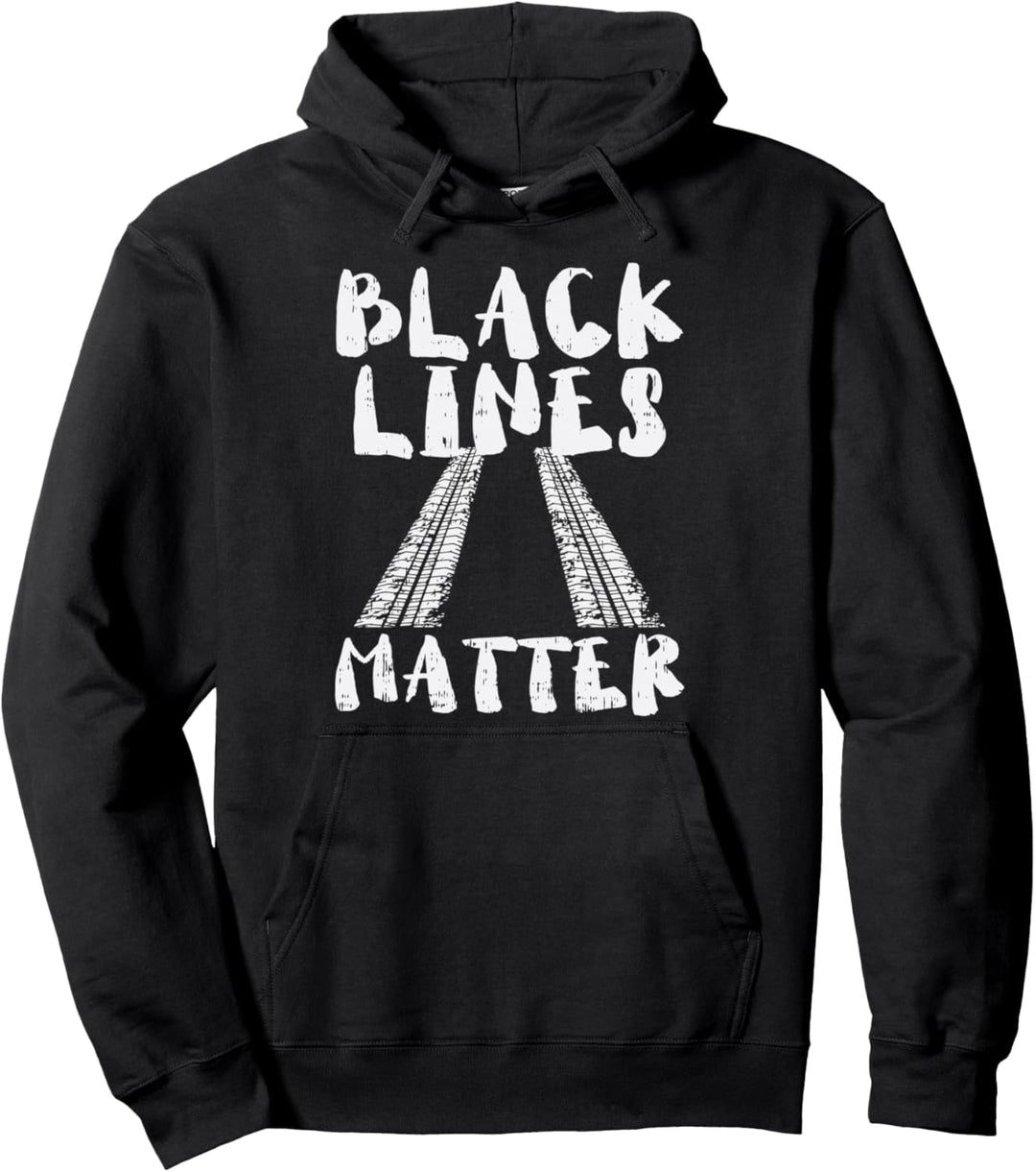 Black Lines Matter Funny Racing Race Car Driver Racer Gift Pullover Hoodie