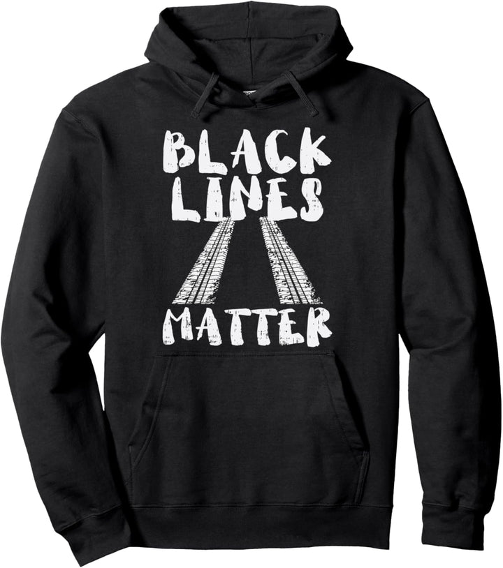 Black Lines Matter Funny Racing Race Car Driver Racer Gift Pullover Hoodie
