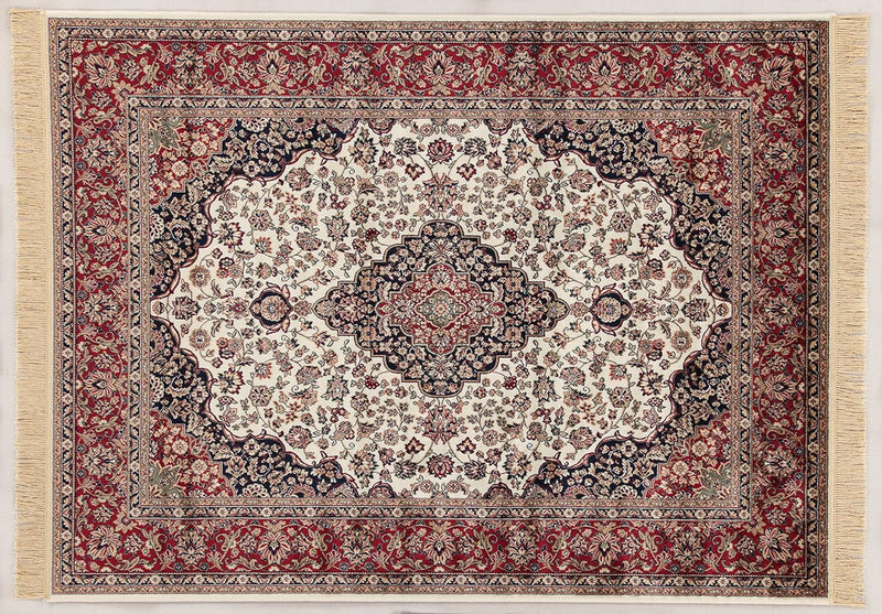 ABC Tappeti Teppich Farshian Medallion Elfenbein/rot 100 x 140 cm