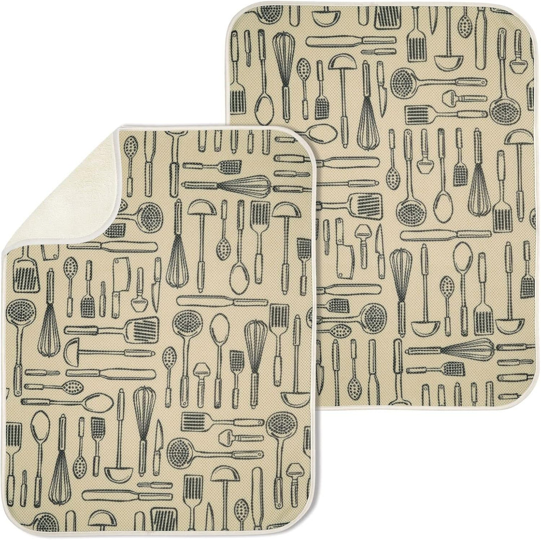 mDesign Abtropfmatte für Geschirr – schnelltrocknendes Mikrofasertuch mit 3 Lagen aus Polyester – ex