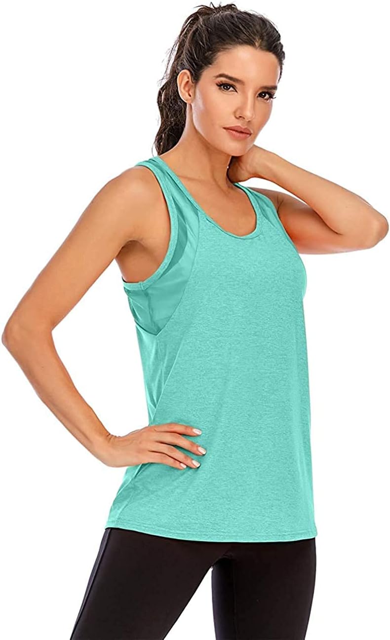 Nekosi Damen Yoga Tanktops Ärmelloses Sportshirt Kleidung Mesh Zurück Fitness Laufen Shirt Sport Obe