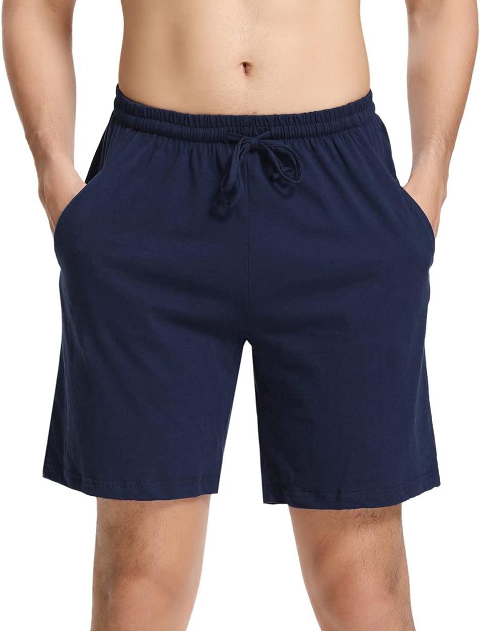 Irdcomps Herren Schlafanzughose Baumwolle Kurz Pyjamahose Schlafhose Schlafshorts Sommer Bermudahose